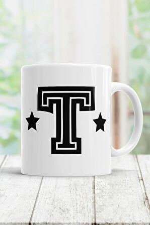 E Harfi Baskılı Kupa Bardak