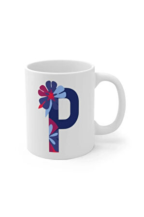 P Harfi Baskılı Kupa Bardak