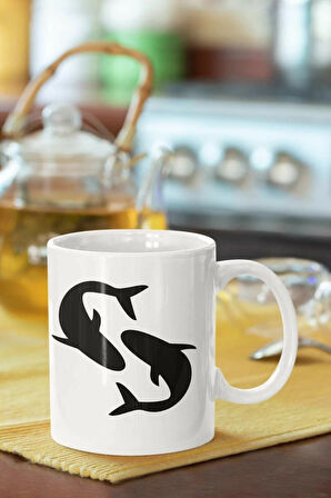 Motif Baskılı Porselen Kupa Bardak