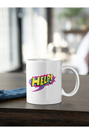 Help Yazı Baskılı Kupa