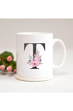 T Harfli Baskılı Kupa Bardak