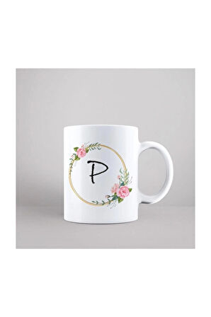 P Harfi Tasarımlı Kupa Bardak