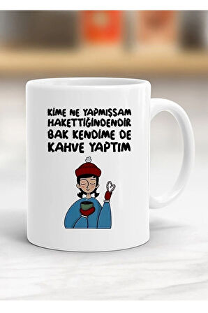 Bak Kendime Kahve Yaptım Kupa Bardak - Resimli Kupa Bardak - Hediyelik Bardak - Bardak Baskı