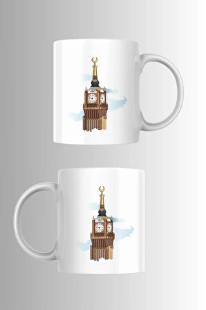 Mekke Kraliyet Saat Kulesi Temalı Porselen Kupa