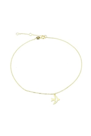 Orjinal 14 Ayar Altın Minimal Kırlangıç Altın Halhal.rose.gold.rodaj Renk Seçeneğiyle