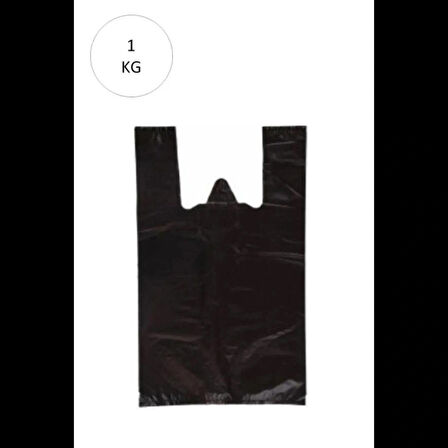 1 Kg A Kalite Siyah Atlet Market Poşeti, Bücür Boy, 23x36cm, Ort 90 Adet, Dayanıklı ve Ekonomik