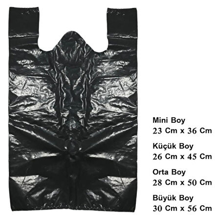 1 Kg Siyah Atlet Market Poşeti – 30x56cm, Büyük Boy, Ortalama 50-60 Adet, Dayanıklı ve Ekonomik