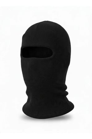 Premium Siyah Kar Maskesi ve Atkı 2'li Set Unisex | Çift Katlı Triko Balaklava & Püsküllü Kışlık Atkı Motorcu Kask İçi Yüz Maskesi
