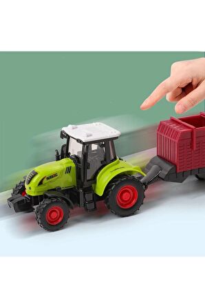 Eğitici Araçlar Römörklu Traktör Çiftlik Oyun Araç Setleri 4'Lü Oyuncak