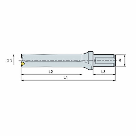 Mertsan Takma Uçlu Matkap 3-D U-Drill 016-3D - 16mm Takım Çapı, VCMX3 Kesici Uç - 1 Adet