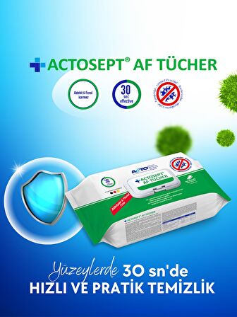 ACTOSEPT® AF 1 litre + ACTOSEPT® AF TÜCHER 80 mendil  | Alkollü Yüzey Dezenfektanı ve Mendil