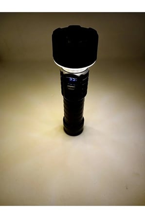 2’si 1 Arada 8 Modlu 7 LED'li Şarjlı Kamp Lambası Halka Işıklı Dijital Göstergeli SOS Tripod Uyumlu