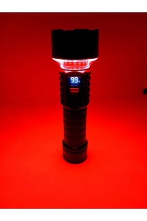 2’si 1 Arada 8 Modlu 7 LED'li Şarjlı Kamp Lambası Halka Işıklı Dijital Göstergeli SOS Tripod Uyumlu