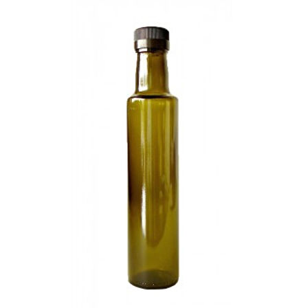 250 Ml Dorika Yeşil (Silindir Şişe) - Tıpa - Siyah Kapak