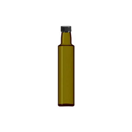 250 Ml Dorika Yeşil (Silindir Şişe) - Tıpa - Siyah Kapak