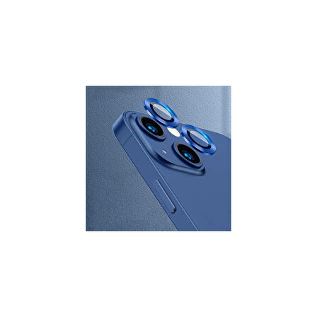Adaman Apple iPhone Uyumlu 14 Uyumlu Kamera Mercek Lens Koruyucu LACİVERT
