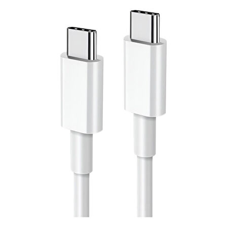 Adaman 100 cm 1MT 3.0 Hızlı Şarj ve Data Kablosu Type-C to Type- C Süper Hızlı Quick Şarj Kablosu - BEYAZ