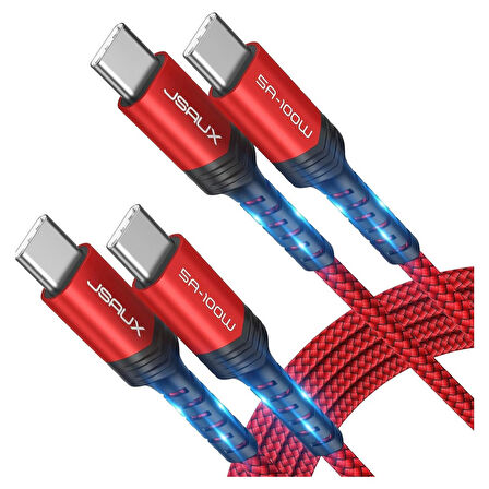 Jsaux Usb C - Usb C Kablosu 100WATT 5 Amper Type-C Süper Hızlı Şarj ve Data Kablosu CC00201K2