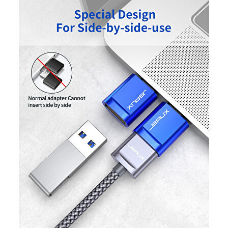 Jsaux Usb-C To USB Adaptörü , Type-c To Usb Dönüştürücü 1 Adet Mavi Aparat 5gbps USB3.0 Çevirici