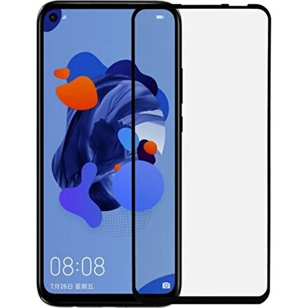 Adaman MATE 30 Lite Uyumlu Temperli Siyah Ekran Koruyucu Kırılmaz Cam