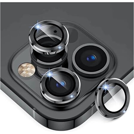 Adaman iPhone Uyumlu 12 Pro Uyumlu Kamera Mercek Lens Koruyucu SİYAH