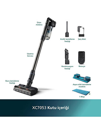 Philips 7000 Serisi Aqua XC7053/01 Şarjlı Dikey Süpürge