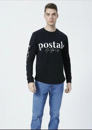 Aeropostale E-Ltee16 Bisiklet Yaka Uzun Kollu Standart Kalıp Bas