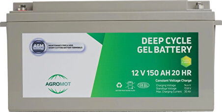 Agromot 12V 150 Ah Jel Akü Deep Cycle Nano Carbon Agm Battery