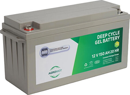 Agromot 12V 150 Ah Jel Akü Deep Cycle Nano Carbon Agm Battery