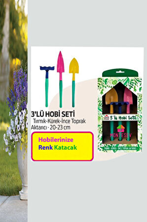 Ahşap Desen Çiçek Saksısı 6 Adet 2,3 Lt -(aly-503) + Sulama kabı + Hobi Çapa Seti