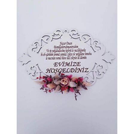Ahşap Nazar Dualı Kapı Süsü