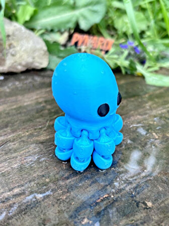Ahtapot Oyuncak - Okyanusların Sevimli Kaşifi 🐙🌊✨3D Hareketli Organik Model - Orta Boy