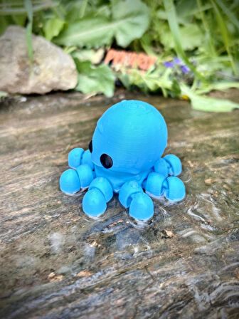 Ahtapot Oyuncak - Okyanusların Sevimli Kaşifi 🐙🌊✨3D Hareketli Organik Model - Orta Boy
