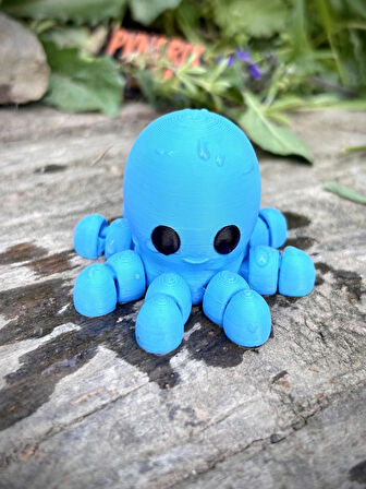 Ahtapot Oyuncak - Okyanusların Sevimli Kaşifi 🐙🌊✨3D Hareketli Organik Model - Orta Boy
