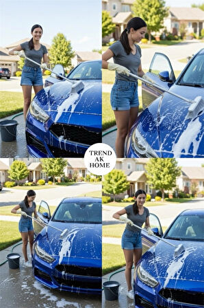 3,LÜ OTO YIKAMA VE TEMİZLEME SETİ - OTO YIKAMA FIRÇASI - TANK BEZİ - CAMSİL ÇEKECEK 