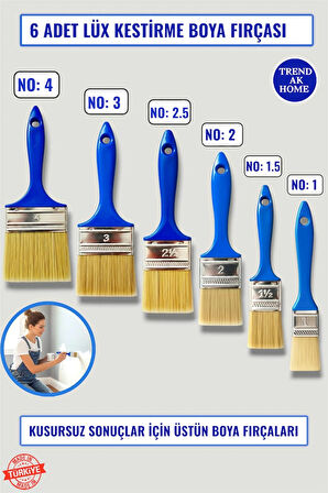 6’LI SET LÜX KESTİRME BOYA FIRÇASI ( 6 ADET )