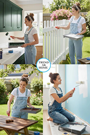 2’Lİ BOYACI SETİ - 15 CM MİKROFİBER RULO - BÜYÜK BOY BOYA TAVASI 