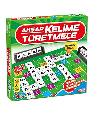 Ahşap Kelime Türetme Oyunu, Kelime Üretme Oyunu (29x29cm)