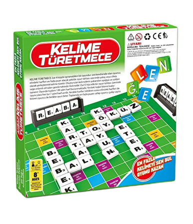 Ahşap Kelime Türetme Oyunu, Kelime Üretme Oyunu (29x29cm)
