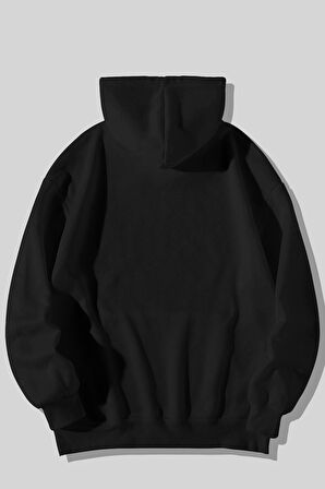 Akatsuki Baskılı Unisex Siyah Kanguru Cepli Kapüşonlu Sweatshirt Hoodie | S