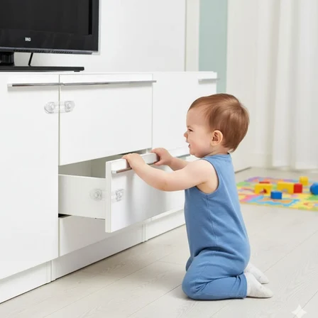 2'li Mini Çok Amaçlı Kilit- Çocuk Güvenlik Gereçkerli Çekmece,Dolap,Kapak Kilidi