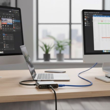 4’ü 1 Arada Type-C to Hub Dönüştürücü Adaptör – 4K Ultra HD HDMI &amp; VGA Görüntü Aktarımı, PD Hızl
