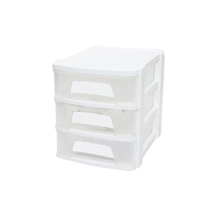 Tonton - NO:1 Çekmece 3 Katlı 21.5X16.5X18.5 Cm - Siyah Veya Beyaz Renk Gönderilir