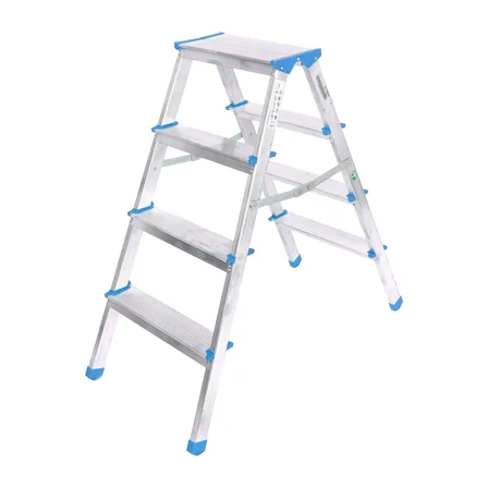 4+4 Çift Basamaklı Alüminyum Metal Merdiven Yükseklik = 92CM Baş Genişlik = 8CM