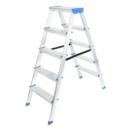 5+5 Çift Basamaklı Alüminyum Metal Merdiven Yükseklik = 115CM Baş Genişlik = 8CM