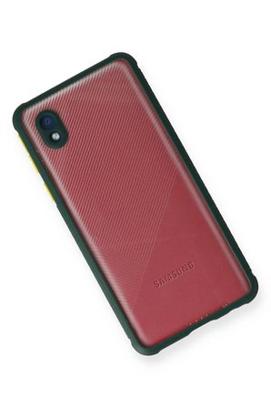 Samsung Galaxy A01 Core Kılıf Miami Şeffaf Silikon - Koyu Yeşil