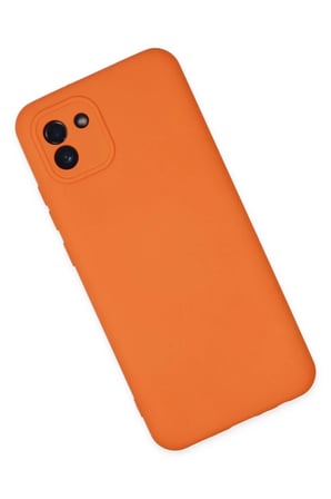 Samsung Galaxy A03 Kılıf Nano içi Kadife Silikon - Turuncu