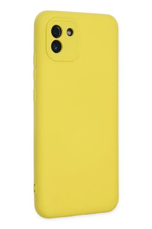 Samsung Galaxy A03 Kılıf Nano içi Kadife Silikon - Sarı