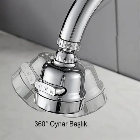 SN-27115 3 Kademeli Tasarruflu Musluk Başlığı 360 Derece