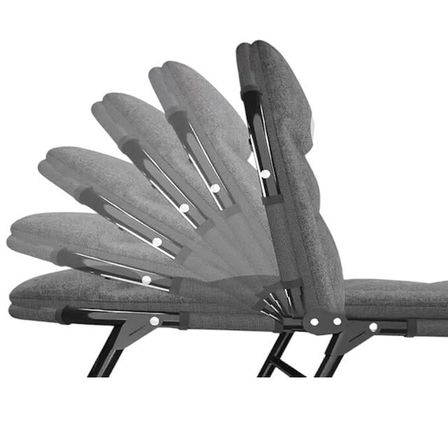 SN-26974 Taşınabilir Ayarlanabilir 5 Kademe Sünger Kamp Yatak Şezlong (Açık Gri)